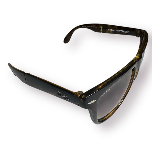 Ray-Ban RB4105 Wayfarer Folding Classic Sunglasses Polished Light Havana 710/51 - Picture 2 of 12